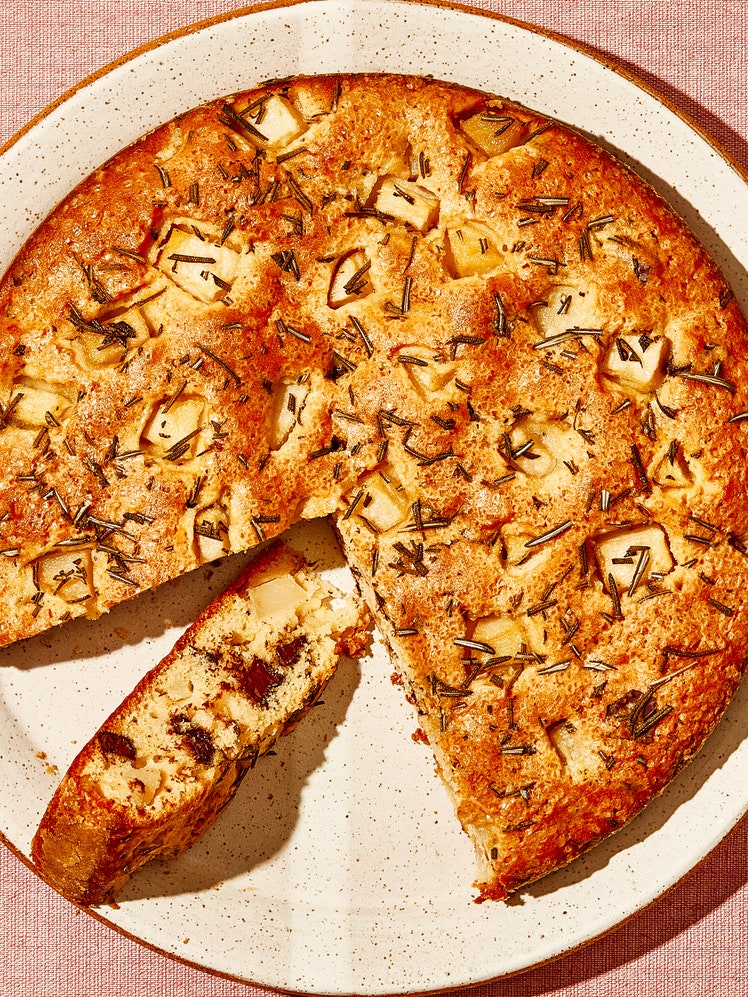 Pear Snacking Cake With Chocolate and Rosemary