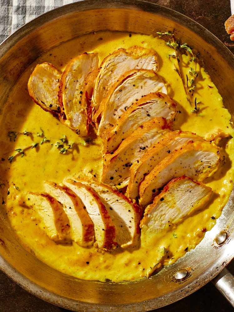 Golden Chicken With Mustard and Shallots